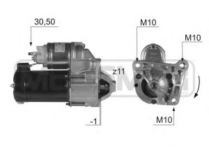MESSMER 220402 starteris 
 Elektros įranga -> Starterio sistema -> Starteris
77 00 113 627, 77 11 134 297