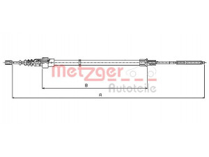 METZGER 10.7137 trosas, stovėjimo stabdys 
 Stabdžių sistema -> Valdymo svirtys/trosai
6N0 609 721M, 6N0 609 721L, 6N0 609 721M