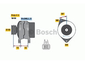 BOSCH 0 986 049 191 kintamosios srovės generatorius 
 Elektros įranga -> Kint. sr. generatorius/dalys -> Kintamosios srovės generatorius
37300 22650, 37300 23600, 37300 22650