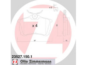 ZIMMERMANN 23527.150.1 stabdžių trinkelių rinkinys, diskinis stabdys 
 Techninės priežiūros dalys -> Papildomas remontas
1JO698151B, 43022S1AE02, 43022S1AE03