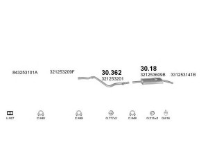 POLMO POLMO99181 išmetimo sistema 
 Išmetimo sistema -> Išmetimo sistema, visa