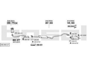 BOSAL 058.960.37 išmetimo sistema 
 Išmetimo sistema -> Išmetimo sistema, visa