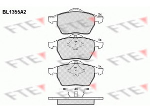 FTE BL1355A2 stabdžių trinkelių rinkinys, diskinis stabdys 
 Techninės priežiūros dalys -> Papildomas remontas
4A0 615 115 A, 8D0 698 151 C, 4A0 615 115 A
