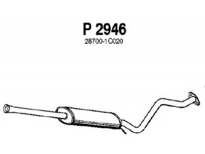 FENNO P2946 vidurinis duslintuvas 
 Išmetimo sistema -> Duslintuvas
28700-1C020