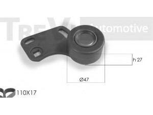 TREVI AUTOMOTIVE KD1047 paskirstymo diržo komplektas 
 Techninės priežiūros dalys -> Papildomas remontas