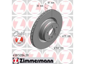 ZIMMERMANN 450.5204.20 stabdžių diskas 
 Stabdžių sistema -> Diskinis stabdys -> Stabdžių diskas
LR 031 843, SDB 500 140, SDB 500 191