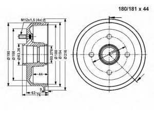 VEMA 801270 stabdžių būgnas 
 Stabdžių sistema -> Būgninis stabdys -> Stabdžių būgnas
7296356, 96FB1113AB