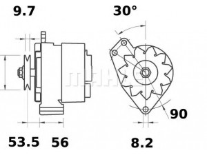 MAHLE ORIGINAL MG 533 kintamosios srovės generatorius 
 Elektros įranga -> Kint. sr. generatorius/dalys -> Kintamosios srovės generatorius
035 903 023 A, 049 903 017 B, 049 903 017 BX