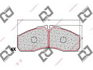 DJ PARTS BP1531 stabdžių trinkelių rinkinys, diskinis stabdys 
 Techninės priežiūros dalys -> Papildomas remontas
41060-9X129, 410609X129
