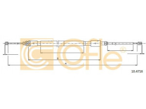 COFLE 10.4716 trosas, stovėjimo stabdys 
 Stabdžių sistema -> Valdymo svirtys/trosai
4745W3, 9648084880