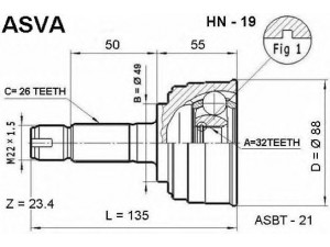 ASVA HN-19 jungčių komplektas, kardaninis velenas 
 Ratų pavara -> Sujungimai/komplektas
44010-SH3-962, 44010-SJ4-J01, 44010-SJ4-J02