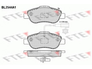 FTE BL2544A1 stabdžių trinkelių rinkinys, diskinis stabdys 
 Techninės priežiūros dalys -> Papildomas remontas
71773151, 77364636, 9S512K021A