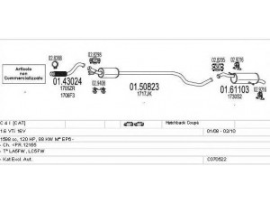 MTS C070522015650 išmetimo sistema 
 Išmetimo sistema -> Išmetimo sistema, visa