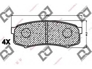 DJ PARTS BP1009 stabdžių trinkelių rinkinys, diskinis stabdys 
 Techninės priežiūros dalys -> Papildomas remontas
4605A389, 4605A458, AY060-TY006