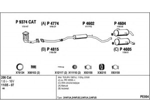FENNO PE804 išmetimo sistema 
 Išmetimo sistema -> Išmetimo sistema, visa