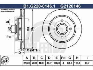 GALFER B1.G220-0146.1 stabdžių diskas 
 Stabdžių sistema -> Diskinis stabdys -> Stabdžių diskas
1025911, 4115996, 5026786