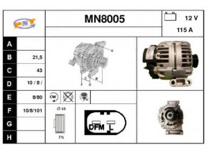 SNRA MN8005 kintamosios srovės generatorius 
 Elektros įranga -> Kint. sr. generatorius/dalys -> Kintamosios srovės generatorius
12317515033, 12317515426, 12317550319