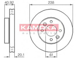 KAMOKA 103316 stabdžių diskas 
 Stabdžių sistema -> Diskinis stabdys -> Stabdžių diskas
40206-00QAJ, 77 00 756 572, 77 01 204 286
