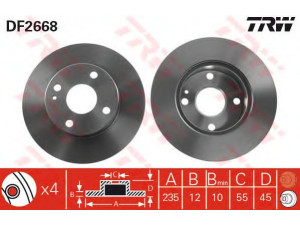 TRW DF2668 stabdžių diskas 
 Stabdžių sistema -> Diskinis stabdys -> Stabdžių diskas
DB0Y33251, DB0Y33251A, DB0Y33251B