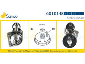 SANDO 6010148.0 starteris 
 Elektros įranga -> Starterio sistema -> Starteris
4643970, 46430721, 46440079, 7692102