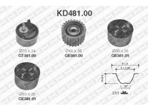 SNR KD481.00 paskirstymo diržo komplektas 
 Techninės priežiūros dalys -> Papildomas remontas
13069 AA037, 13073 AA142, 13085 AA080
