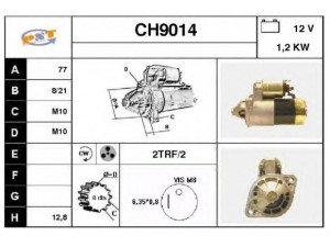 SNRA CH9014 starteris 
 Elektros įranga -> Starterio sistema -> Starteris
M1T73381, M1T73382, M1T73383, M1T73388