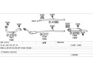MTS C260462008922 išmetimo sistema 
 Išmetimo sistema -> Išmetimo sistema, visa