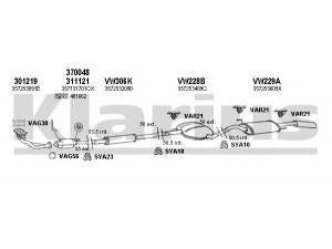 KLARIUS 930325U išmetimo sistema 
 Išmetimo sistema -> Išmetimo sistema, visa