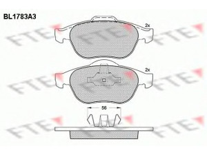 FTE BL1783A3 stabdžių trinkelių rinkinys, diskinis stabdys 
 Techninės priežiūros dalys -> Papildomas remontas
41 06 077 16R, 77 01 206 747, 77 01 207 615