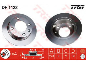 TRW DF1122 stabdžių diskas 
 Stabdžių sistema -> Diskinis stabdys -> Stabdžių diskas
95667811