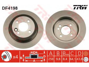 TRW DF4198 stabdžių diskas 
 Stabdžių sistema -> Diskinis stabdys -> Stabdžių diskas
34211503070, 34216774987