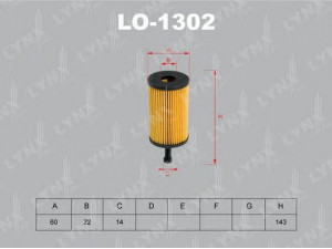 LYNXauto LO-1302 alyvos filtras 
 Techninės priežiūros dalys -> Techninės priežiūros intervalai
1109.AN, 1109.R6, 1109.R7, 9463704780