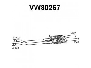 VENEPORTE VW80267 priekinis duslintuvas 
 Išmetimo sistema -> Duslintuvas
3B0253409AB