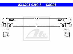 ATE 83.6204-0200.3 stabdžių žarnelė 
 Stabdžių sistema -> Stabdžių žarnelės
34 32 1 108 135, 34 32 1 113 183