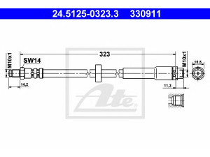 ATE 24.5125-0323.3 stabdžių žarnelė 
 Stabdžių sistema -> Stabdžių žarnelės
4F0 611 775, 4F0 611 775 D