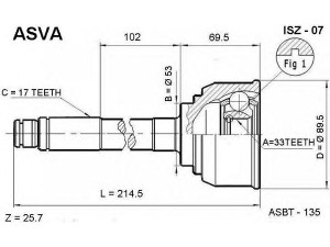 ASVA ISZ-07 jungčių komplektas, kardaninis velenas
8-97136-888-0, 8-97139-093-0