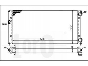 LORO 053-017-0008 radiatorius, variklio aušinimas 
 Aušinimo sistema -> Radiatorius/alyvos aušintuvas -> Radiatorius/dalys
1H0121253D, 1H0121253E, 1H0121253H