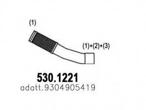 ASSO 530.1221 išleidimo kolektorius 
 Išmetimo sistema -> Išmetimo vamzdžiai
9304905419