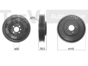 TREVI AUTOMOTIVE PC1275 skriemulys, alkūninis velenas 
 Diržinė pavara -> Dirželio skriemulys
058105251D, 058105251D