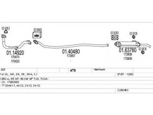 MTS C260463008745 išmetimo sistema 
 Išmetimo sistema -> Išmetimo sistema, visa