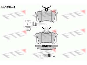 FTE BL1194C4 stabdžių trinkelių rinkinys, diskinis stabdys 
 Techninės priežiūros dalys -> Papildomas remontas
8D0 698 451 A, 8D0 698 451 A