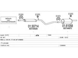 MTS C280830015323 išmetimo sistema 
 Išmetimo sistema -> Išmetimo sistema, visa