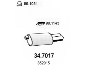 ASSO 34.7017 galinis duslintuvas 
 Išmetimo sistema -> Duslintuvas
5852345, 852915, 90352418