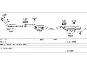MTS C260265006169 išmetimo sistema 
 Išmetimo sistema -> Išmetimo sistema, visa