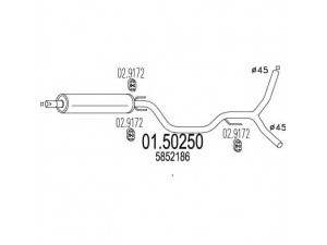 MTS 01.50250 vidurinis duslintuvas 
 Išmetimo sistema -> Duslintuvas
5852186