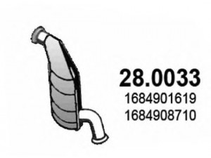 ASSO 28.0033 katalizatoriaus keitiklis 
 Išmetimo sistema -> Katalizatoriaus keitiklis
1684901619, 1684901819, 1684908710