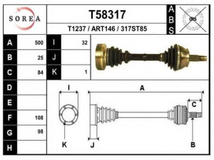 EAI T58317 kardaninis velenas 
 Ratų pavara -> Kardaninis velenas
