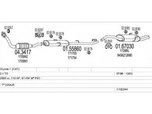 MTS C100244012964 išmetimo sistema 
 Išmetimo sistema -> Išmetimo sistema, visa