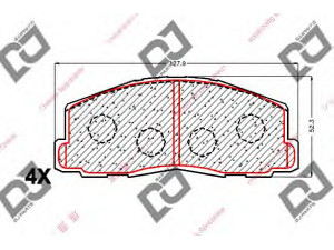 DJ PARTS BP1782 stabdžių trinkelių rinkinys, diskinis stabdys 
 Techninės priežiūros dalys -> Papildomas remontas
AW327193, MB277192, MB277193, MB316168