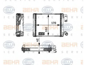 HELLA 8FH 351 312-721 šilumokaitis, salono šildymas
002 835 36 01, A 002 835 36 01